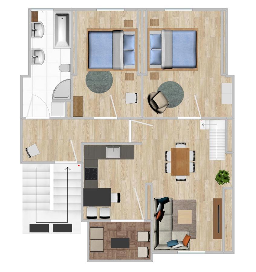 ארפורט Gemuetliche Neurenovierte Dachgeschosswohnung מראה חיצוני תמונה